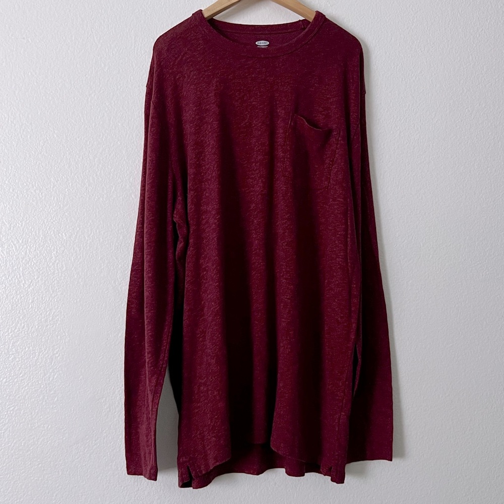 Old Navy Burgundy Heath Long Sleeve Shirt Size XL/TG